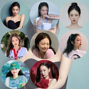 blackpink吧唧金珍妮周边镭射碎玻璃胸章胸针马口铁徽章diy挂件