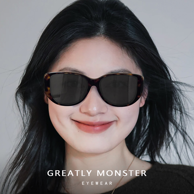 宽边镜腿大脸猫眼墨镜女高级感新款太阳镜大框显瘦防紫外线眼镜女