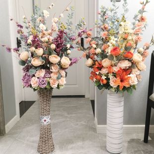饰绢花婚庆酒店花艺插花套装 落地高档假花玫瑰花居家新房装 仿真花