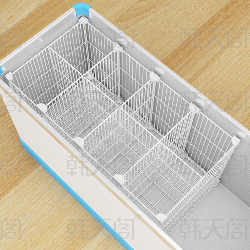 1P2R冰柜收纳筐内部置物架台阶网格隔层冰箱冷冻分格篮37带底分类