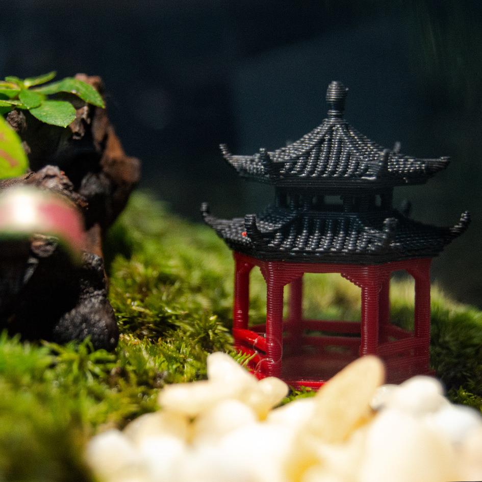 3D打印聚乳酸塑料六角凉亭微景观配件花盆造景装饰苔藓微景观摆件