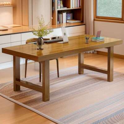 实木书桌台式电脑桌简约家用中学生小户型学习写字桌卧室办公桌子