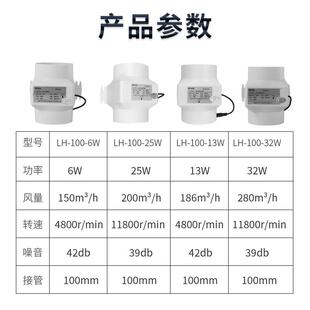 管道风机换气扇寸排气扇汽车用排风机卫生间厨房抽风机