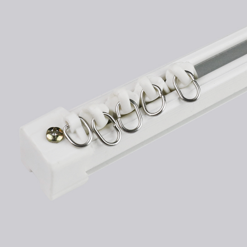 铝合金窗帘静音轨j道罗马杆窗帘杆单轨双轨道滑轨滚轮导轨侧装顶