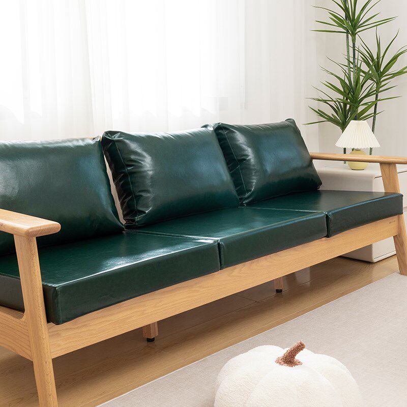 定做油蜡皮沙发垫实木地台座垫带靠背加厚海绵垫子防猫Z抓皮软包