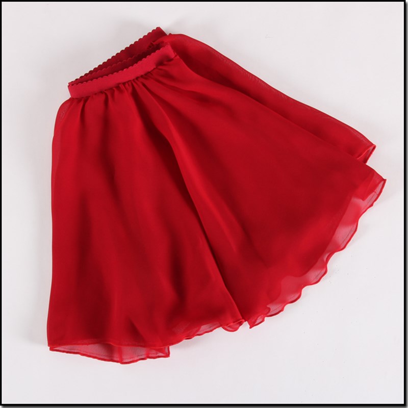 女童雪纺纱裙幼儿童舞蹈服装夏练功服J系带演出围裙春秋半身裙