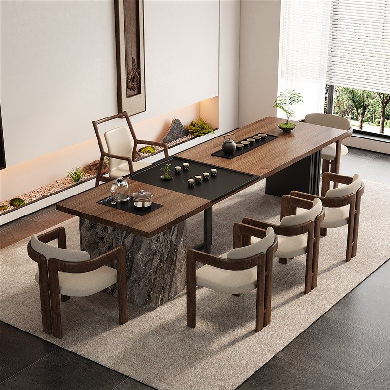 实木茶桌会客接待泡茶桌老板办公室大型I高档茶台带茶盘烧水壶一,住宅家具,家用茶台/茶桌,淘宝优惠券,粉丝福利购,淘宝优惠卷