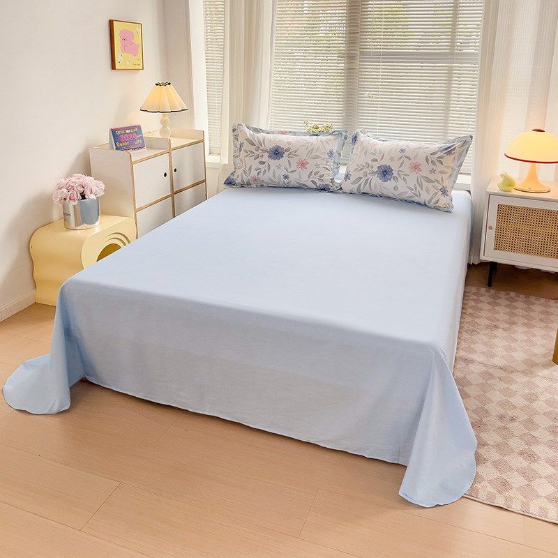 小清新100%全棉纯棉可裸睡被单宿舍F单人三件套双人床单品枕套单,床上用品,床单,淘宝优惠券,粉丝福利购,淘宝优惠卷