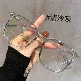 简约方形大框眼i镜女防辐射抗蓝光疲劳眼镜女款大脸显脸小眼睛镜
