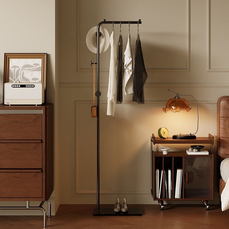 中古风卧室落地式衣帽架室内家用铁艺收纳晾衣l架不占空间的挂衣,收纳整理,置地/升降晾晒衣架,淘宝优惠券,粉丝福利购,淘宝优惠卷