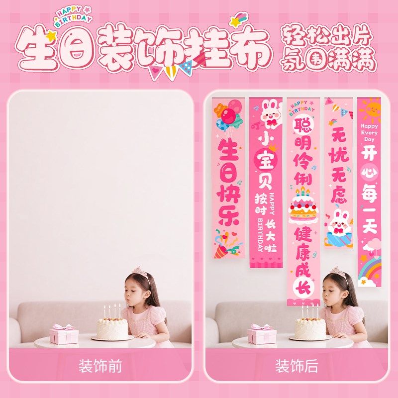 儿童生日挂布氛围装饰户外露营场景布置宝宝周P岁礼拍照背景布条,节庆用品/礼品,节日装扮用品,淘宝优惠券,粉丝福利购,淘宝优惠卷
