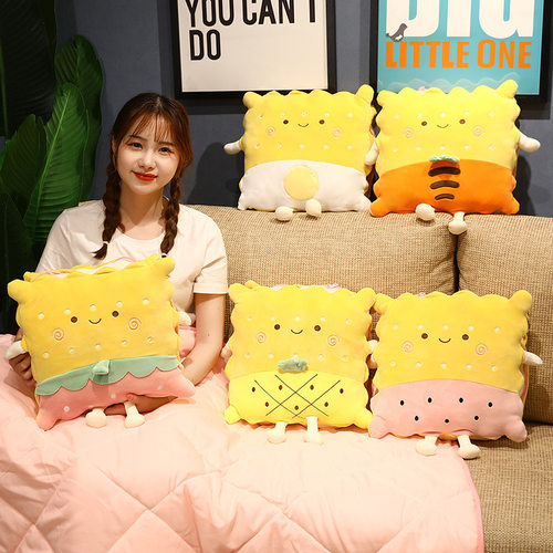 饼干抱枕被子g两用四季通用教室汽车用学生枕头办公室睡觉神器午