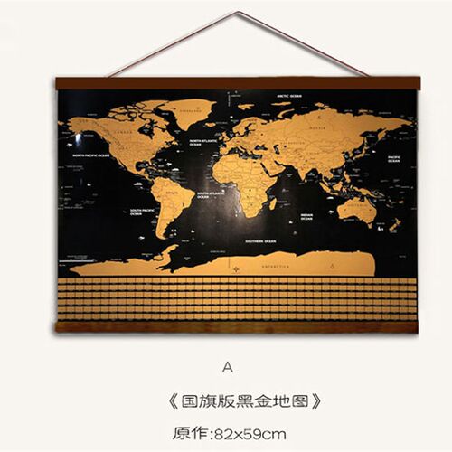 带框刮刮地图中国世界墙贴挂w画旅游足迹记录旅行标记打卡教学礼