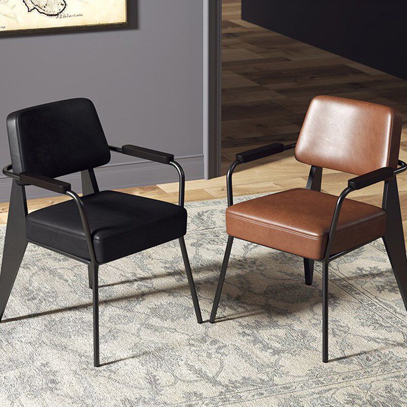 创意复古餐椅咖啡厅酒吧清吧餐饮扶手椅J子工业风铁艺休闲桌椅组