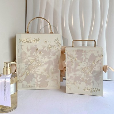 结婚订婚金属手提蝴蝶结伴手礼盒B送伴娘花影喜糖盒子商务节日空