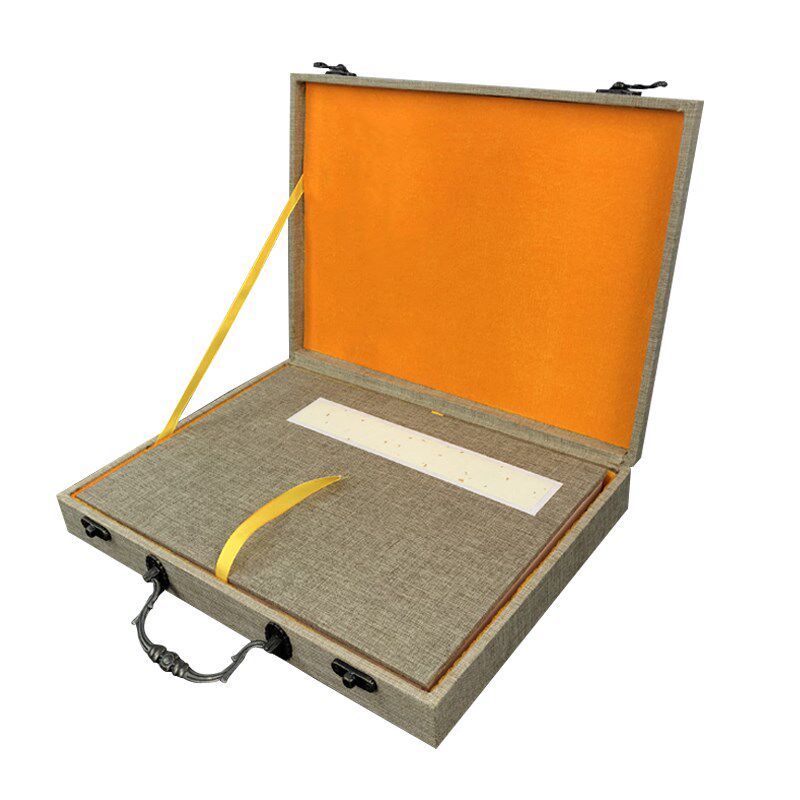 桑竹册页锦盒书画锦盒礼盒字画盒宣纸全绫布高温绫布盒子卷轴包装