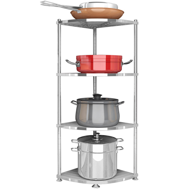 304不锈钢厨房三角置物架落地多层转角架放N锅架子家用锅具收纳架,厨房/烹饪用具,厨房置物架/置物柜/角架,淘宝优惠券,粉丝福利购,淘宝优惠卷