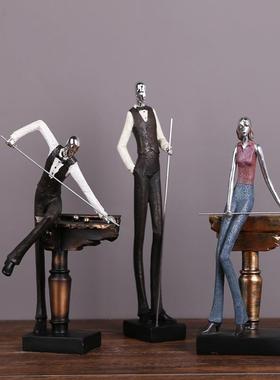 台球桌球人物摆件礼品客厅桌面办公室酒店软装创意家居装饰工艺品