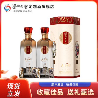 泸州老窖定制酒五岳图雅之风52度浓香型白酒500ml*2瓶送礼