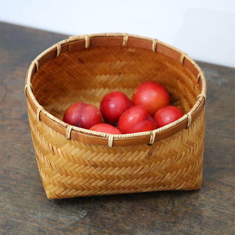 手工竹编小竹筐馒头筐桌面收纳筐小竹篮干果小果篮全竹青复古做旧,收纳整理,其他收纳篮,淘宝优惠券,粉丝福利购,淘宝优惠卷