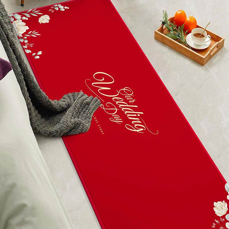 新婚喜字结婚地毯婚庆房间地垫红色喜庆卧室婚房床边脚垫双囍门垫,居家布艺,地毯,淘宝优惠券,粉丝福利购,淘宝优惠卷