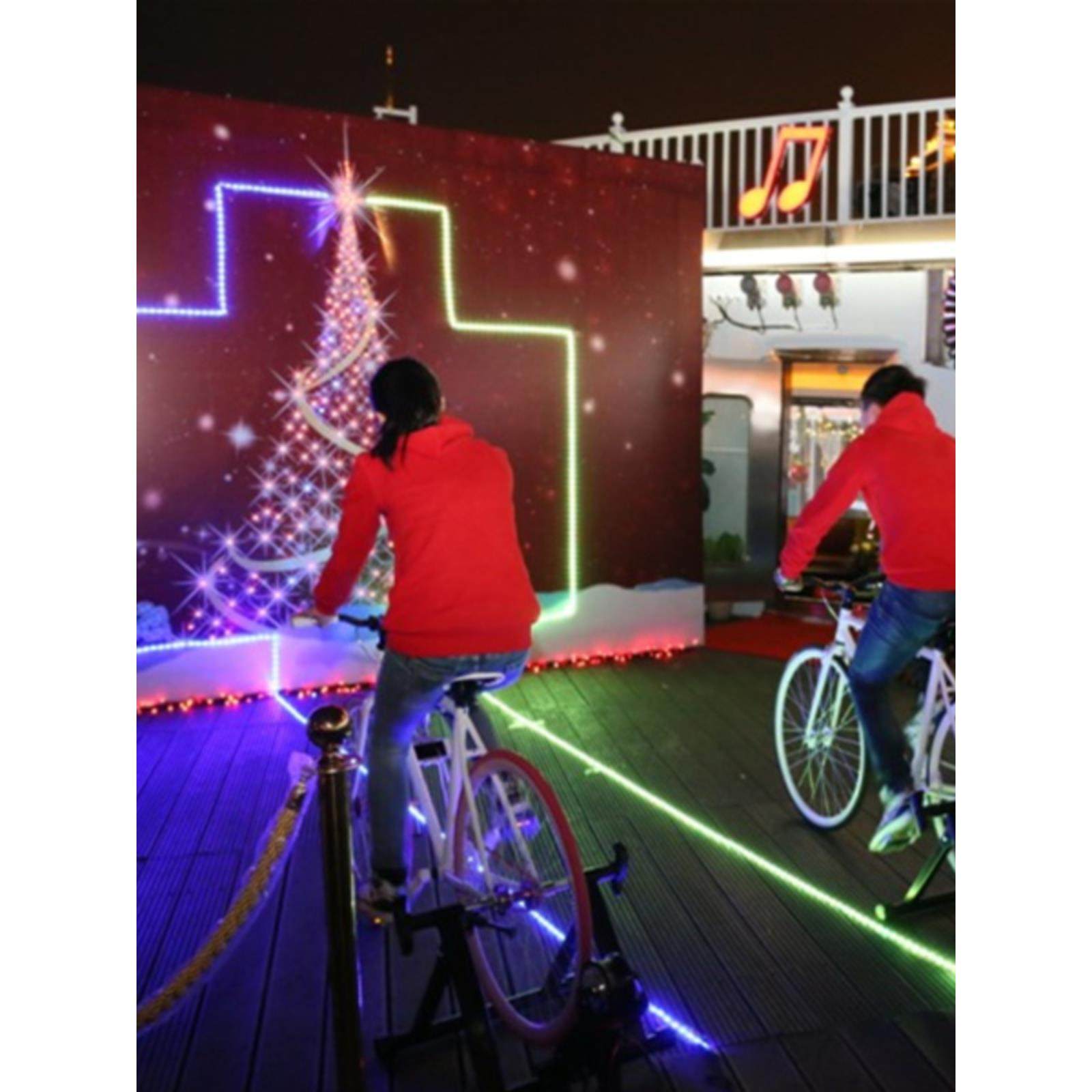 单车发电活动特制多模式LED灯带逐渐亮起流水效果炫彩跑马全彩12V