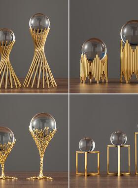 北欧轻奢房间客厅水晶球装饰品艺术简约办公室书桌电视柜水晶摆饰
