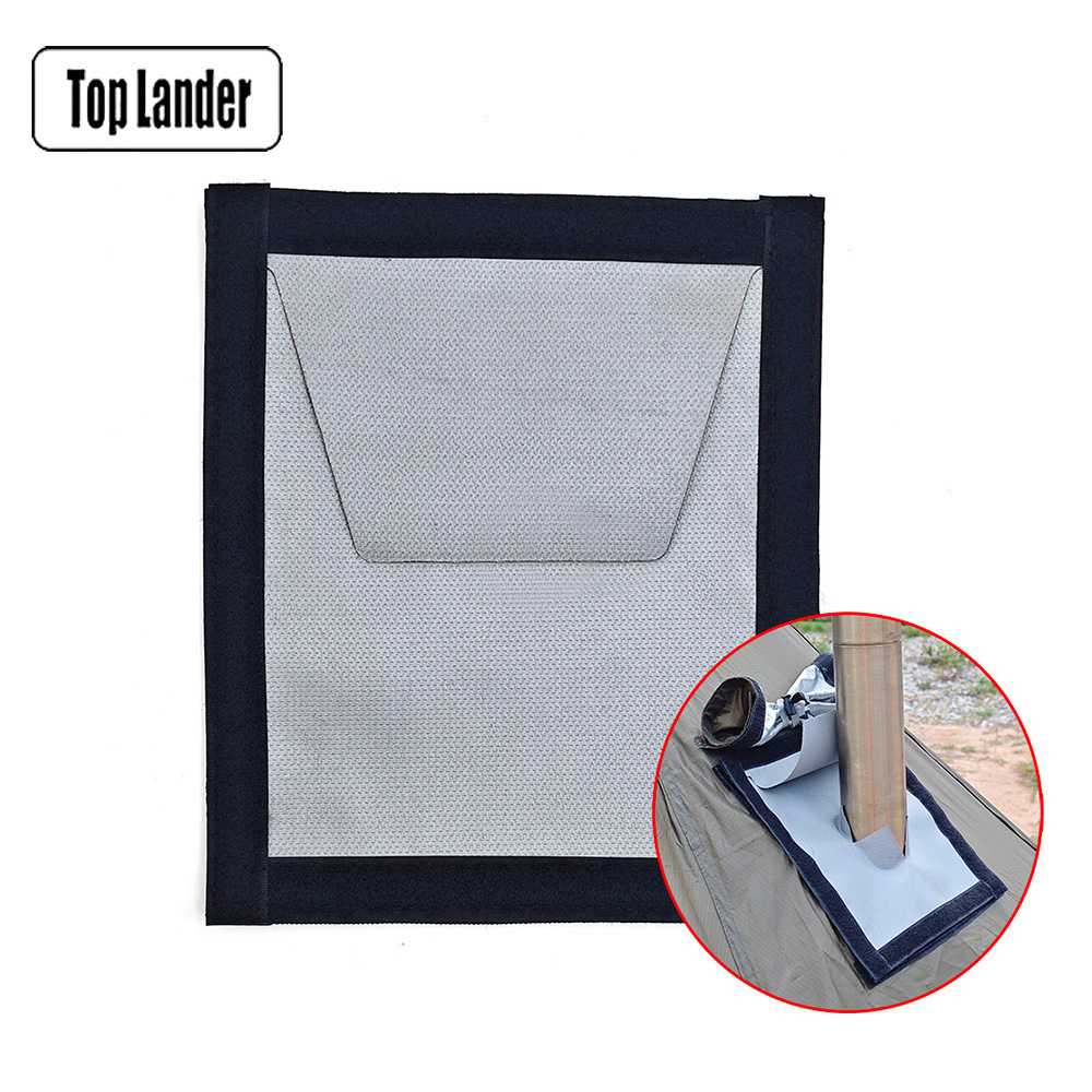 户外露营帐篷烟囱口防烫片双层阻燃布 隔热耐高温柴火炉管防烫圈