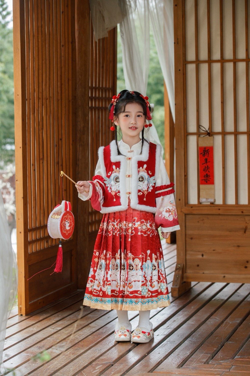 冬季新款儿童拜年服女童加绒加厚汉服国风连衣裙套装唐装中式礼服,童装/婴儿装/亲子装,汉服,淘宝优惠券,粉丝福利购,淘宝优惠卷