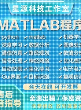 Matlab代编程序python深度机器学习神经网络图像处理通信彷真算法