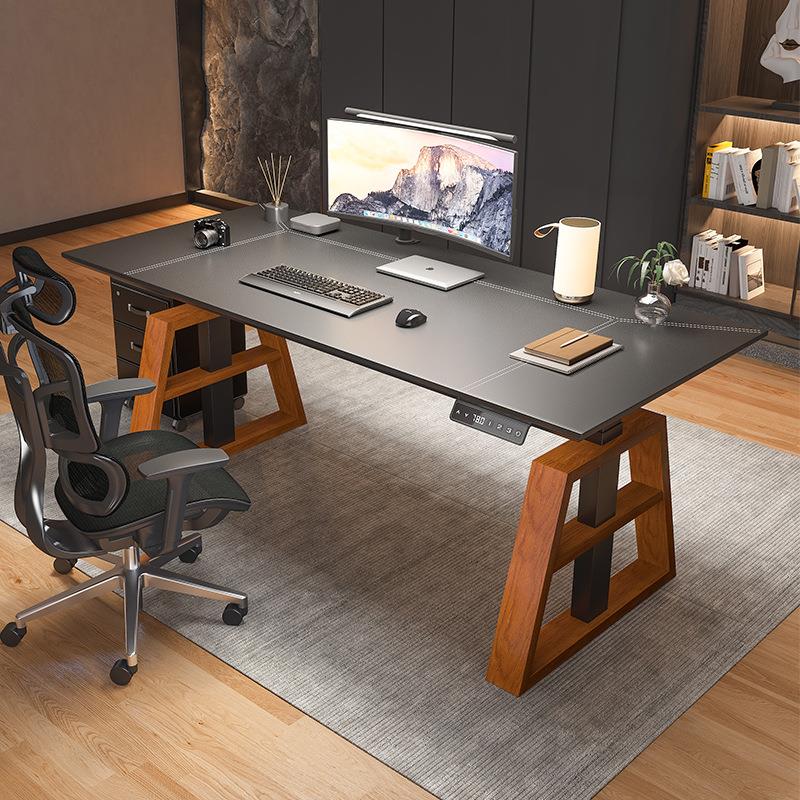 实木电动升降桌智能电脑桌电脑台桌子家用学习桌办公桌书桌工作台