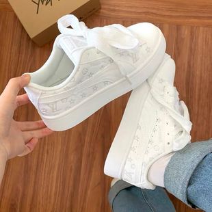 opkllins小众原创情侣厚底板鞋2025夏季新款学生百搭小白鞋面包鞋