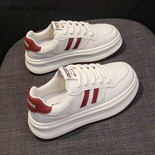 opkll小白鞋女2026新款夏季薄款百搭透气厚底板鞋轻便软底运动鞋