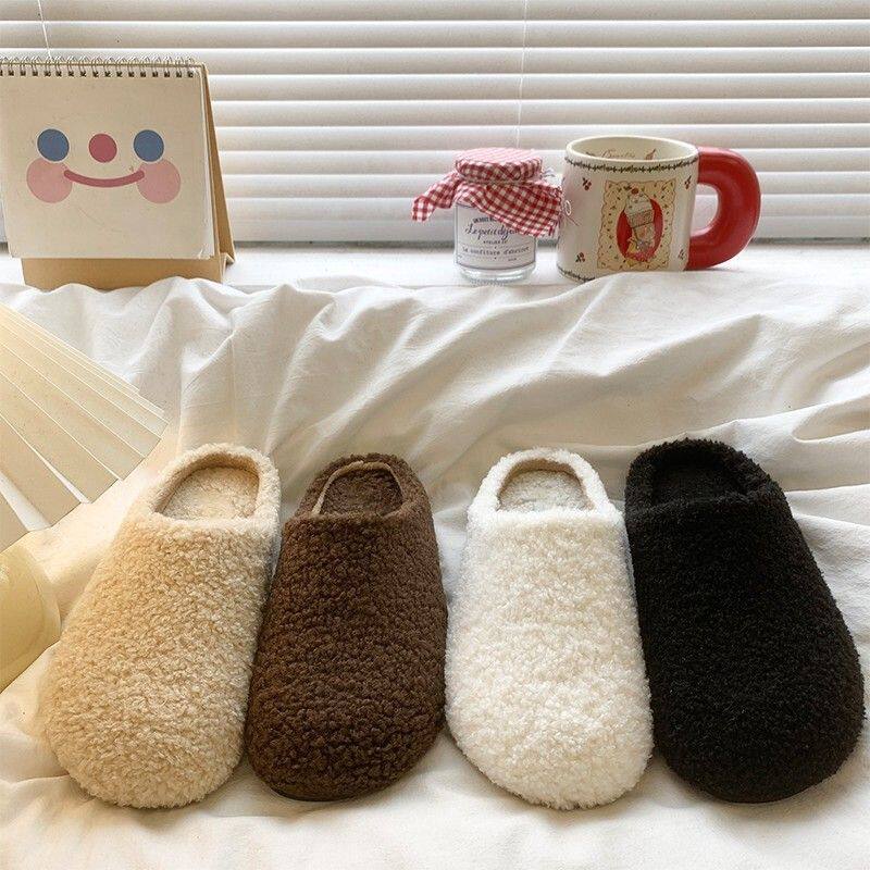 平底包头半拖鞋毛毛拖女款秋冬