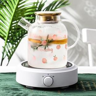 煮茶器 粉色养生壶家用玻璃电煮花茶水果茶壶泡茶烧水壶电陶炉套装