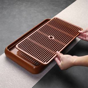 干泡台素胚家用茶海中式 德国电木茶盘密度棉纱板黄金料储水式 简约