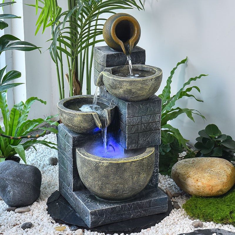 太阳能水泵自动循环不用电假山庭院鱼缸摆件水晶球流水器不插电