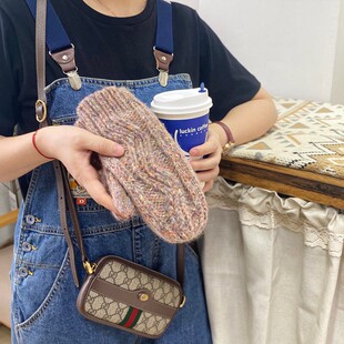 日系加绒加厚羊毛毛线手套秋冬季韩版女休闲可爱针织防寒保暖包套