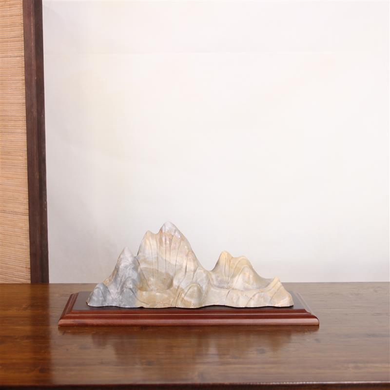 造景鱼缸石微景观石头摆件茶盘石车载石山灵璧石送礼靠山情比石坚