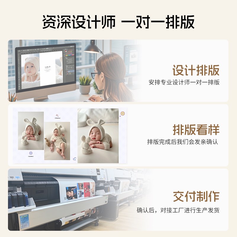 相册定制写真照片高端影集制作打印儿童相片精修入册毕业来图定做