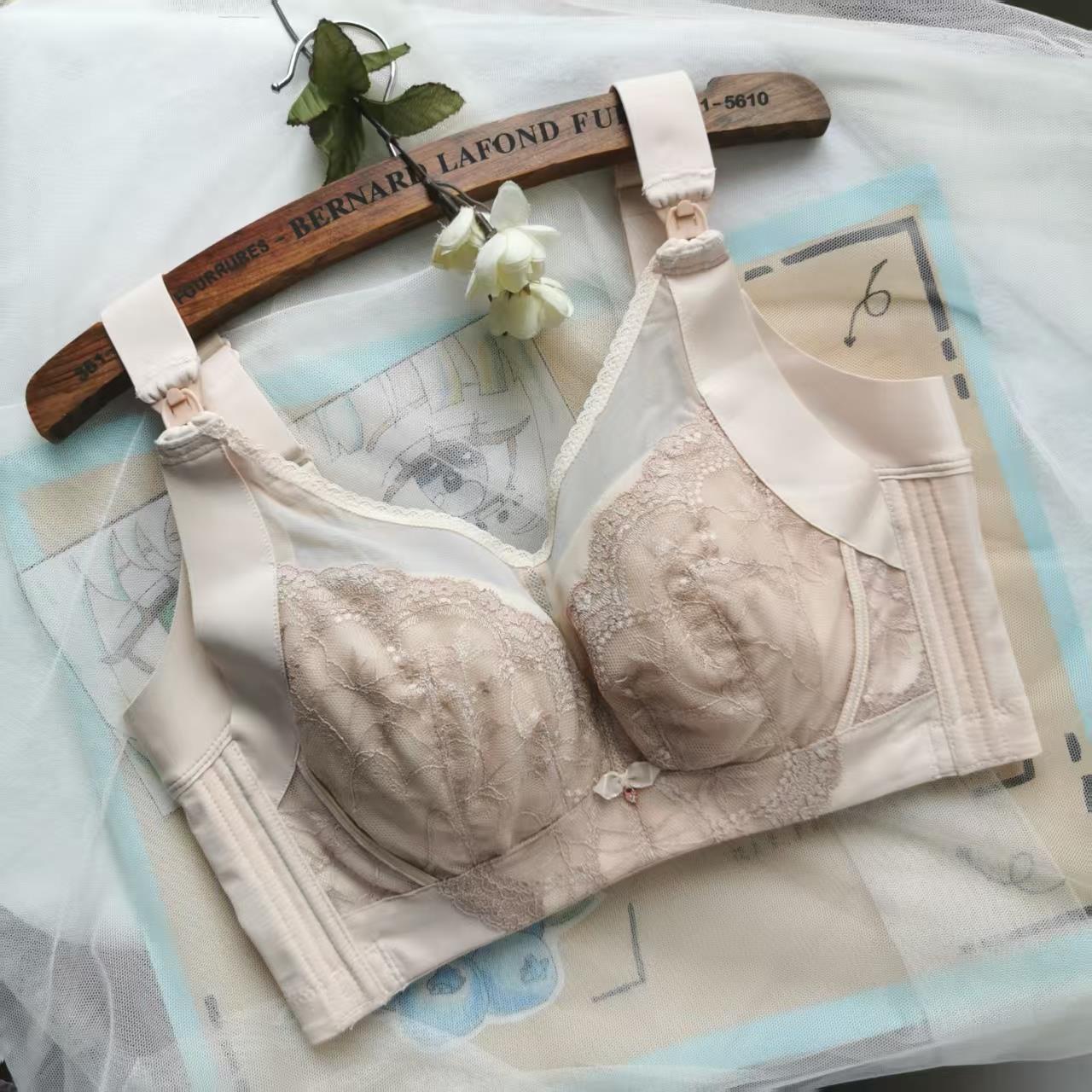 重工强力收副乳侧收大胸哺乳文胸记忆软钢圈全罩杯五排扣调整型