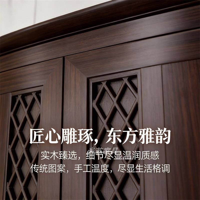 新中式乌金木全实木玄关桌隔断靠墙条案玄关柜入户玄关台中堂供桌图片