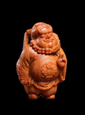 天然崖柏实木雕刻傲娇钟馗创意文玩手把件祈佑平安人寿丰年摆件