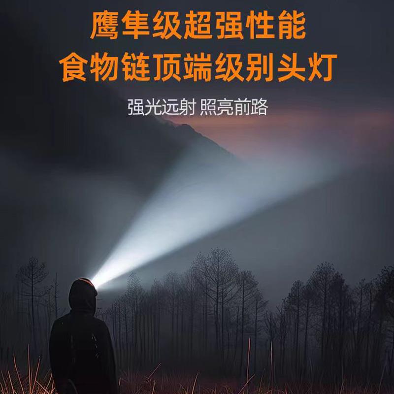 沃尔森鹰隼夜钓头灯超长续航头灯强光超亮充电钓鱼专用头戴式正品