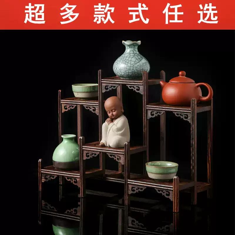 鸡翅木博古架实木摆件点心蛋糕展示架子婚礼茶歇下午茶摆台架子