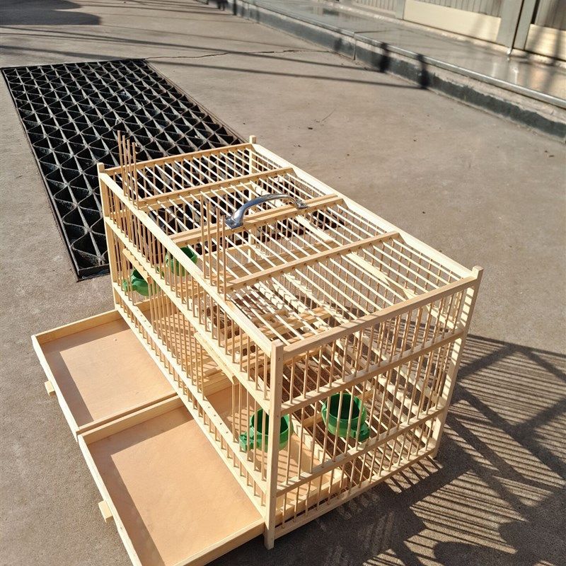 竹笼鸟笼双格笼繁殖笼颠颏 绣眼玉鸟黄雀芙蓉鸟贝子鸟赠配件包邮