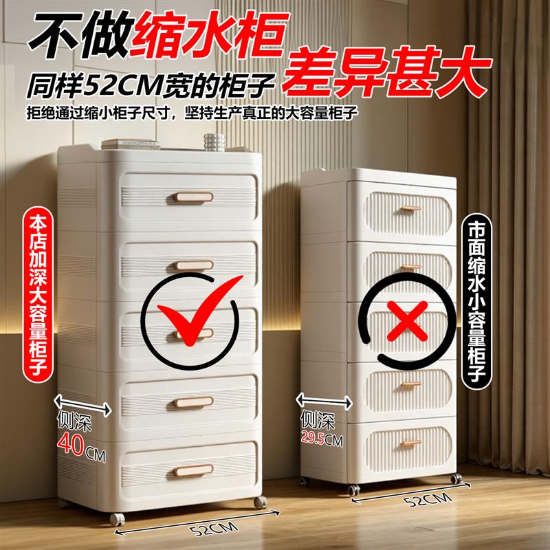 欧兰格整装免安装抽屉式收纳柜家用客厅储物柜卧室夹缝床头置物柜