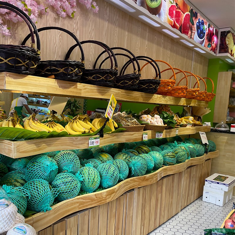 百果园水果货架展示架定制生鲜超市果蔬菜多层创意木质水果店货架