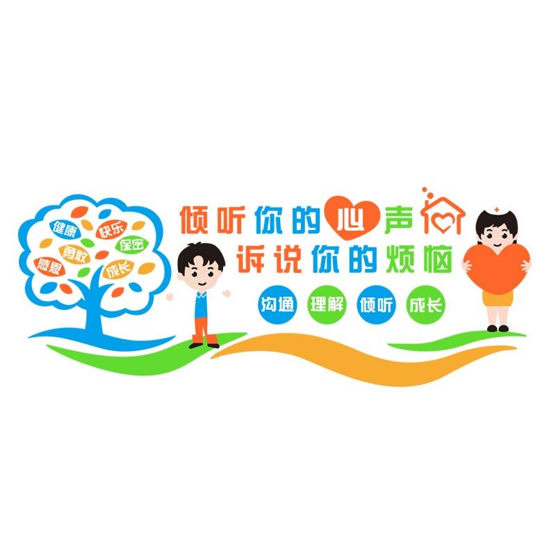 学校心理宣泄咨询室文化背景墙装饰创意3d立体墙贴教室装饰贴纸画