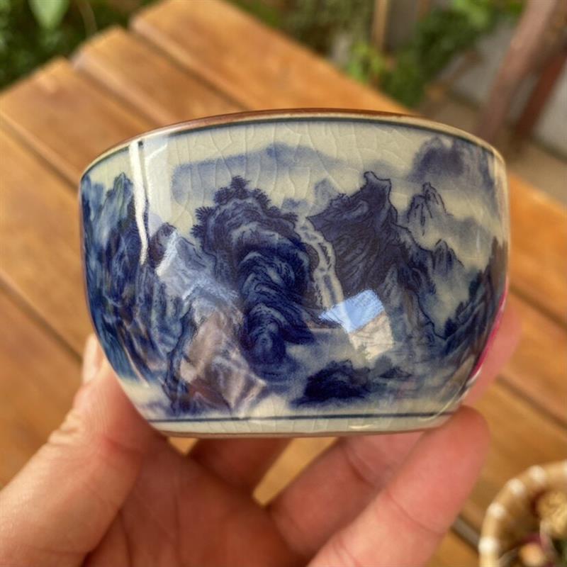 景德镇青花瓷主人杯单杯茶杯陶瓷仿古中式品茗杯子